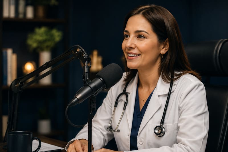 Doctora compartiendo recomendaciones médicas